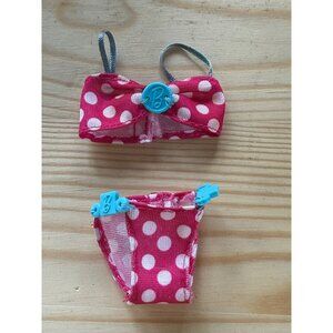 Barbie Red & White Polka Dot Bikini Set With Blue "B" Logo Accents For Dolls
